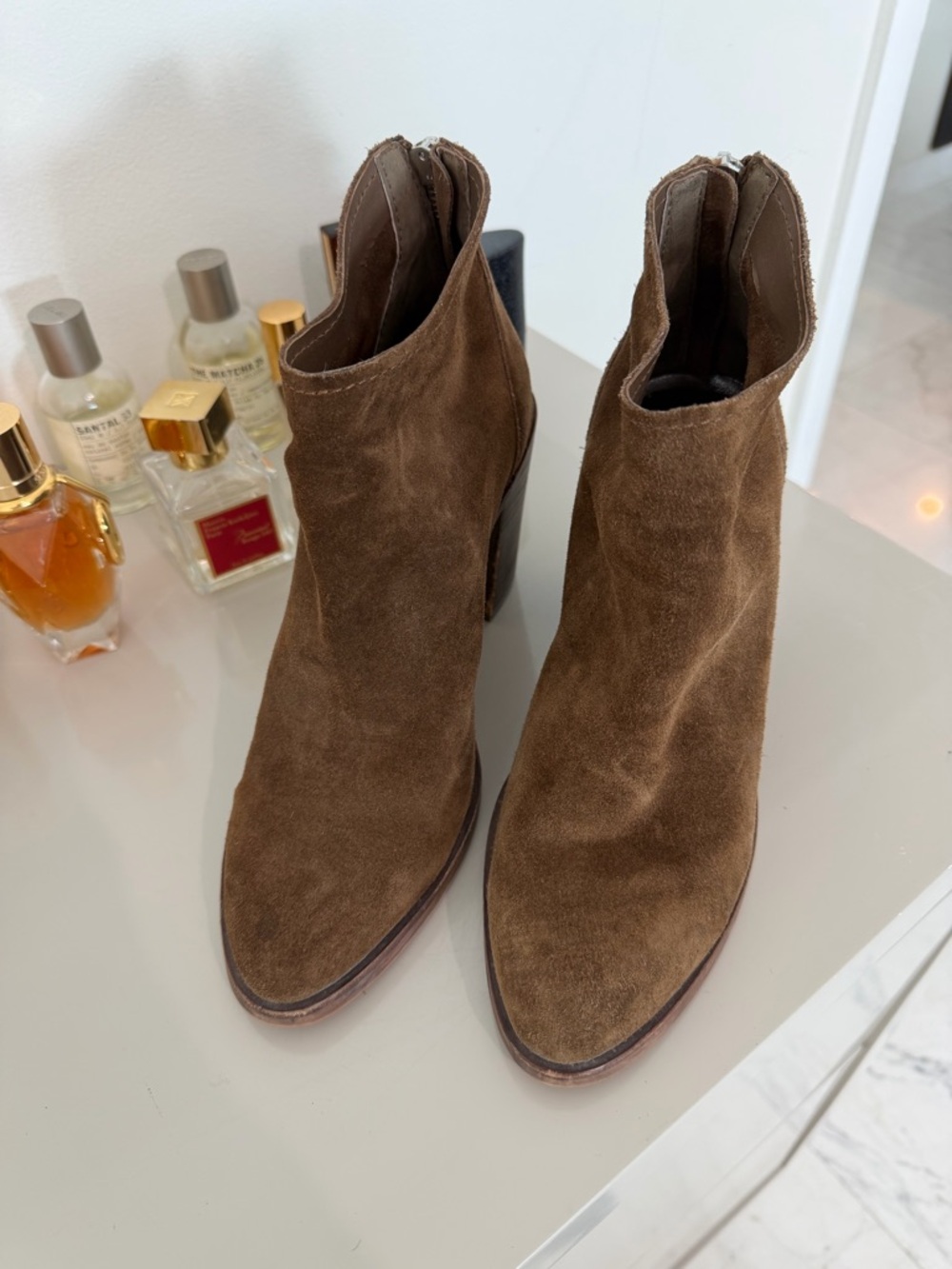 Dolce Vita Brown Suede Pointed Ankle Booties